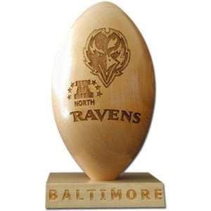  Baltimore Ravens Mini Laser Engraved Logo Wood Football 