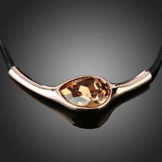   Pendant Teardrop Citrine Swarovski Crystal Necklace Jewelry  