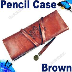 New Vintage Moon Synthetic Leather Pencil Cosmetic Case Pen Pouch 