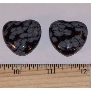 Snowflake Obsidian Crystal Heart (1)   1pc.