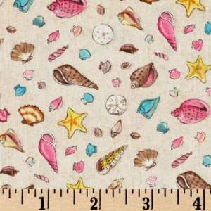   Babies Sea Shells Multi/Sand Fabric By The Yard Arts, Crafts & Sewing