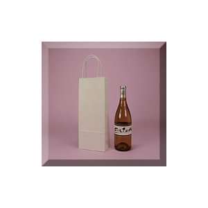  25ea   5 1/2 X 3 1/4 X 13 White Wine Handle Bag Pkg 