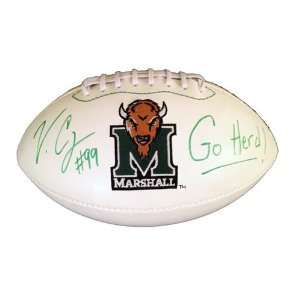   Curry Signed Marhsall Thundering Logo Football Sports Collectibles