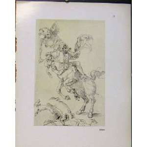 German Drawings Durer Horse Bucking And Playing Up