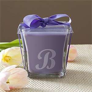  Personalized Candles with Initial Monogram   Lavender 