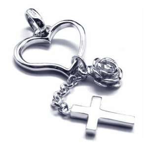  Silver Necklace Sterling 925 Pendant Jewelry Heart & Cross 