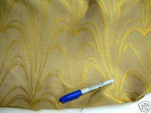 Fabric Iridescent Taffeta Gold w/ Flowing Abstract S454  