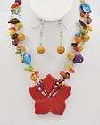 Chunky Layered Multi Color AB Stone Metal Necklace Set  