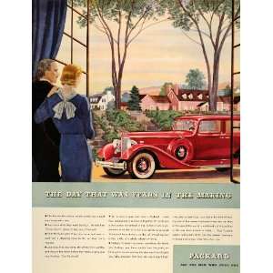  1934 Ad Packard Motors Husband Wife Window Red Vehicle 