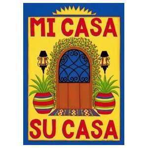  Mi Casa Su Casa Mexico Decor Mini Flag: Patio, Lawn 
