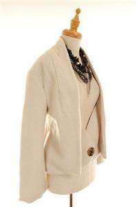    NWT AUTH Mercella Vintage Style Cropped Wool Coat Cream M  