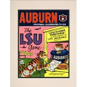  1970 Auburn vs. LSU 10.5x14 Matted Historic Football Print 
