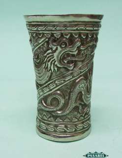  Chinese Artisan Handmade Silver Large Cup / Beaker China Ca 1900