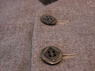 vintage grey wool button down vest  