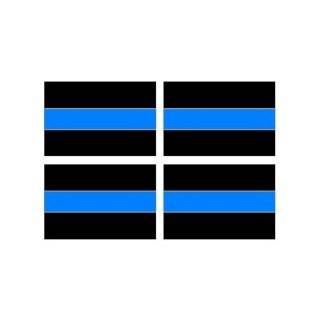   Blue Line Decal   Sheet of 4   Police   Window Bumper Laptop Stickers