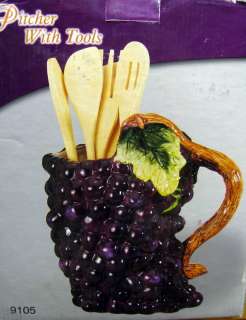 New 3D Purple Grape 7 Piece Kitchen Utensil Set Grapes  
