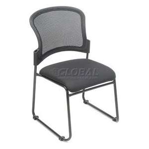   Mesh Back Stacking Chair With Fabric Upholstered Seat: Home & Kitchen