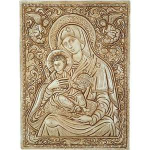    Mary and Child Wall Relief, Stone Finish   R 005S 