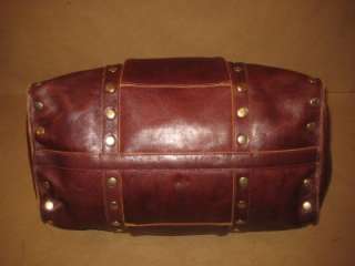   Bel Air Mahogany Brown Leather Duffle Tote Shoulder Purse Diaper Bag