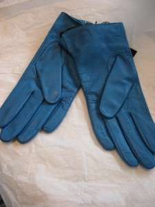 Fownes Stunning Turquoise Leather Gloves,SMALL  