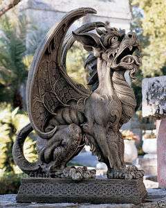  Wide Wings Gargoyle Guardian Statue. Medieval Display & Prop Products