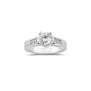  0.28 Cts Diamond & 0.93 Cts White Sapphire Ring in 18K 