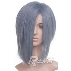    Blue Grey Short Length Anime Cosplay Costume Wig: Toys & Games