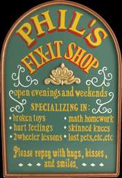 0108 DADS FIX IT SHOP PERSONALIZED WOOD SIGN  