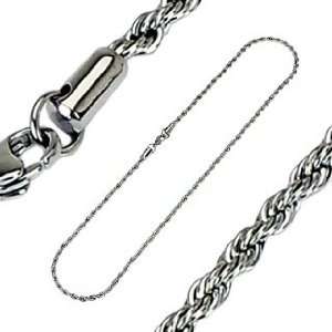   Stainless Steel Tri Link Necklace   Length 22.01, Width 4mm Jewelry