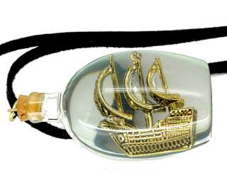 Disney Couture Pirates Ship in a Bottle Necklace  