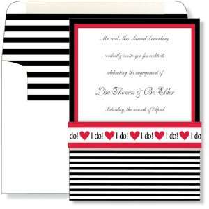 Bridal and Wedding Shower Invitations   I Do Red & Black Jazzy Pocket 