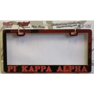   Glass Greek License Plate Holder   Pi Kappa Alpha: Everything Else