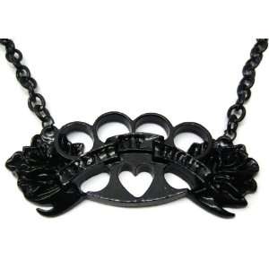  Black Rose Brass Knuckle Treat Me Right Necklace Toys 