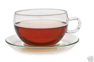 Large Jumbo Glass Cup and Saucer Indian Tea Co  