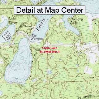   Topographic Quadrangle Map   Chain Lake, Wisconsin (Folded/Waterproof