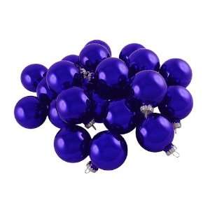   16 Shiny Royal Blue Glass Ball Christmas Ornaments 2