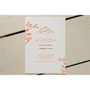  Coral Willow Wedding Invitations by Cat Seto Kitchen 