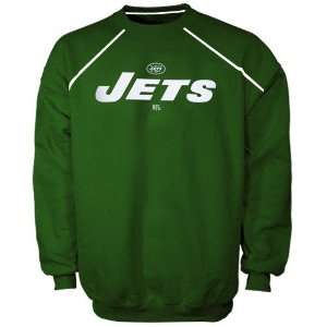  New York Jets Green Max2 Crew Neck Sweatshirt: Sports 