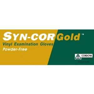 Syn Cor Gold Vinyl Exam Grade Powder Free Disposable Gloves(QTY/1000)