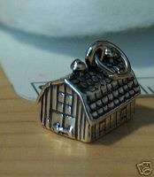 Sterling Silver Old Time 3 D Detailed BARN Charm  