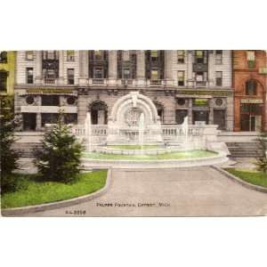   Vintage Postcard Palmer Fountain   Detroit Michigan 