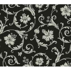  Black and White Scroll Wallpaper: Kitchen & Dining