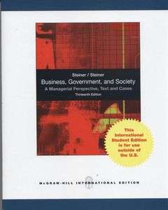 Business, Government and Society by John Steiner 13E(G) 9780078112676 