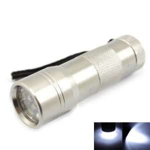  12 LED Flashlight Torch Silver