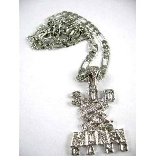    SOULJA BOY Iced Out S.O.D. Money Gang Figaro Chain SM Gold Jewelry