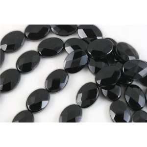 com Black Onyx Beads Flat Oval Faceted 13x18mm [10 strands wholesale 