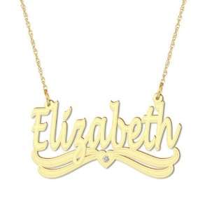   Lucent Script Personalized Name Necklace in 14K Yellow Gold Jewelry