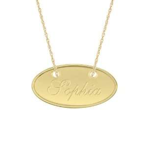    Oval Tag Personalized Name Necklace in 14K Yellow Gold Jewelry