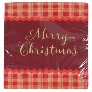   16 Pack Christmas Plaid Lunch Napkin Case Pack 72 