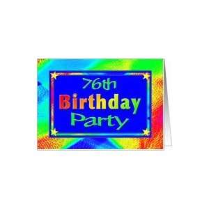    76th Birthday Party Invitations Bright Lights Card: Toys & Games